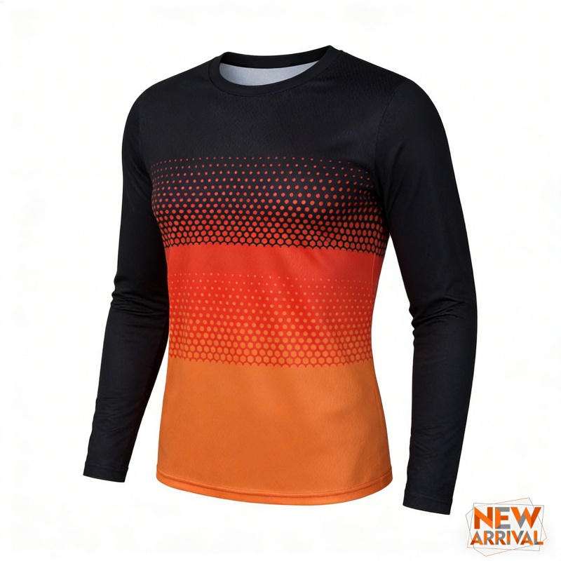 3D Printed Colorful Gradient T - đánh giá và giá Mountain Biking Long Sleeve Shirt