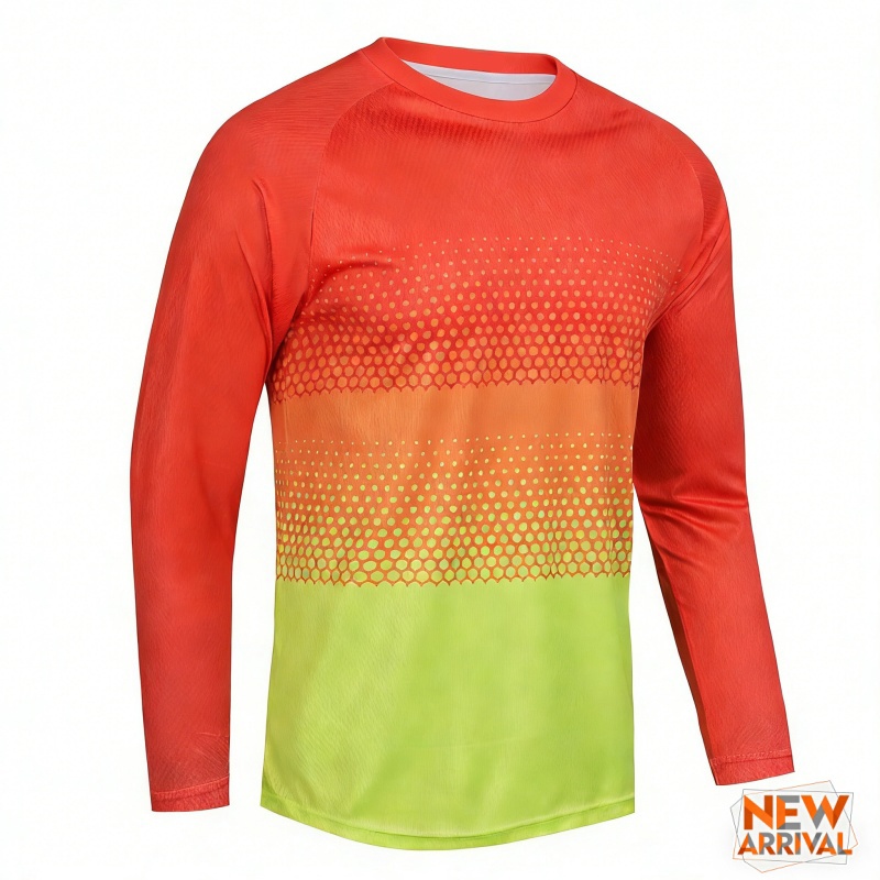 3D Printed Colorful Gradient T - đánh giá và giá Mountain Biking Long Sleeve Shirt