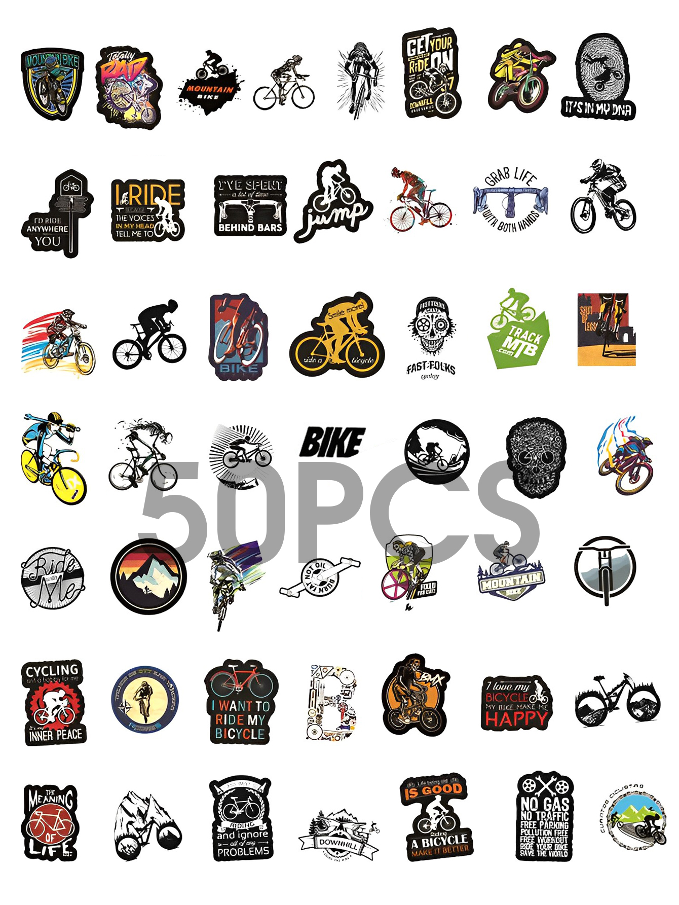 50pcs Mountain Bike Stickers W - đánh giá và giá Mountain Biking Bag