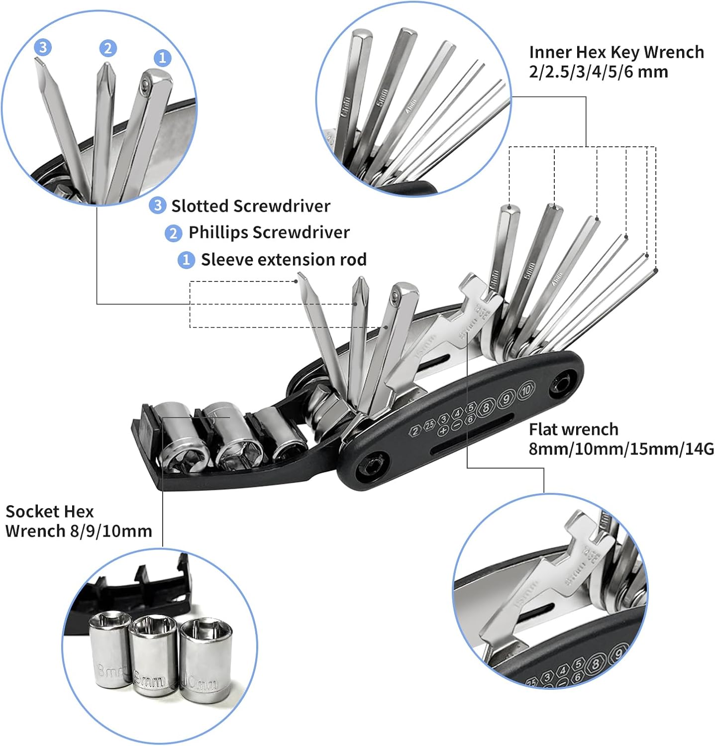 21-PC Bike Repair Kit with Mul - đánh giá và giá Mountain Biking Bag