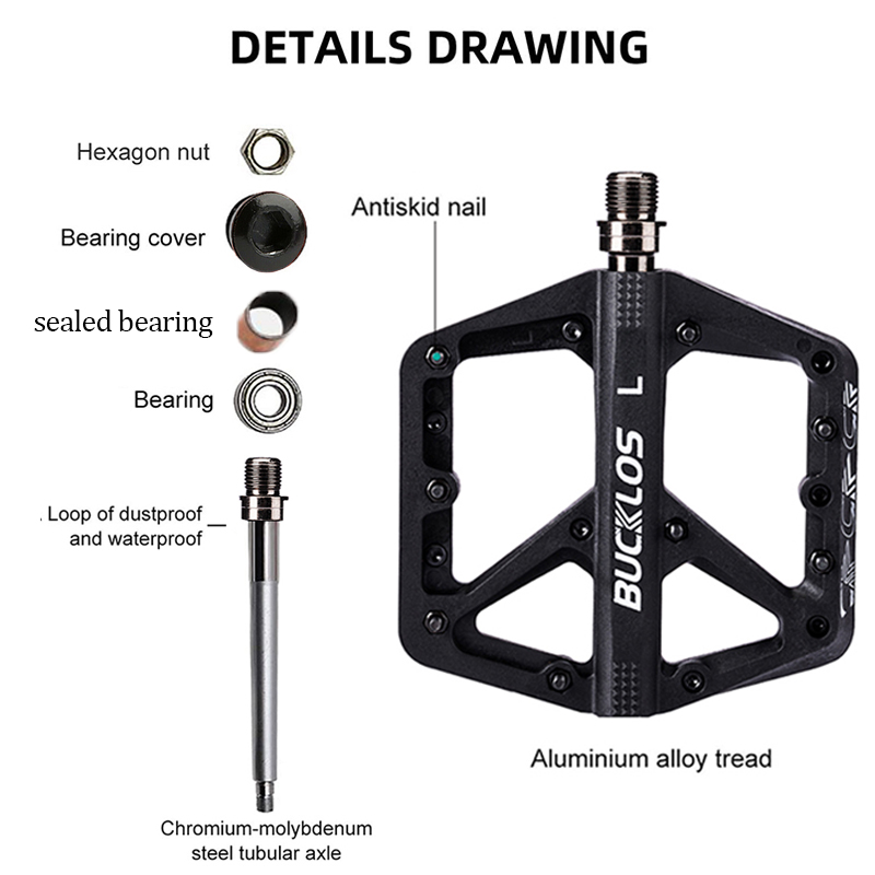 BUCKLOS Pedals DU Bearing Bicy - đánh giá và giá Pedal Platform Flat